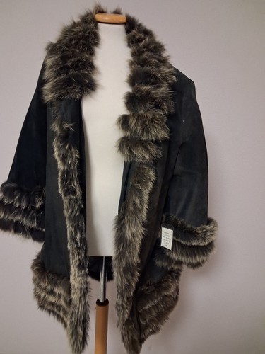 Leder mantel mit bluefox - leder,