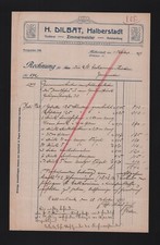 HALBERSTADT, Rechnung 1909, H. Dilbat Zimmermeister Tischlerei Holzhandlung