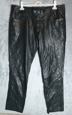 Louis klassische schwarze Lederhose W38 L33 echtes Ziegenleder Vintage Rocker Biker