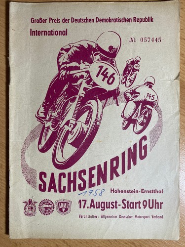 Rennprogramm sachsenring 1958 - rennprogramm,