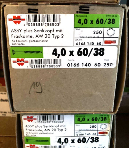 Würth holzschrauben ø4 0x60 - holzschrauben, Ø4,0x60