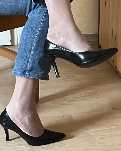 Leder pumps oft - getragen,, gr