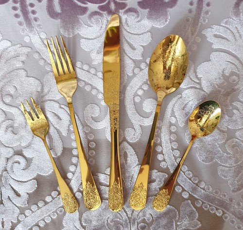 Edelstahl besteck gold - edelstahl,