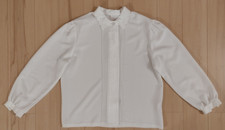 WEIßE DAMEN BLUSE, von SIEBERTZ MODE in Größe 44, Kragen & Knopfleiste Stickerei