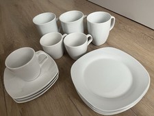 Geschirrset Kaffeeservice Service Weiß Frühstücksservice 