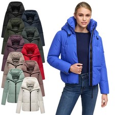 Marikoo Damen Winter Jacke groß gesteppt Winterjacke Kurzjacke Kapuze N086
