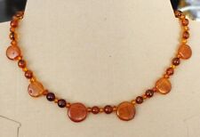 top  Bernstein  Edelstein  kette,,46  cm,  einmalig Kugel und scheibe   ( G-23)