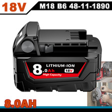 18V Für Milwaukee M18 Ersatz Akku M18B6 8,0Ah Li-Ion 48-11-1860 48-11-1852 M18B5