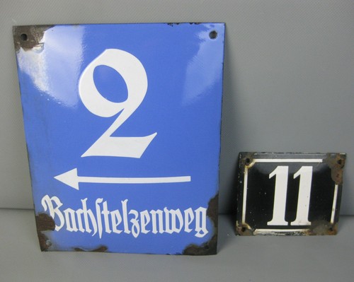 Altes emailschild gewölbt - 2,