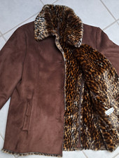 Jacke Gr. 20 braun Lederimitat Velours Kurzmantel Wildkatzenoptik