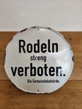 Emaille Schild Rodeln Verboten