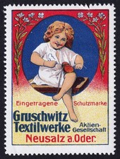 „Gruschwitz Textilwerke A.G.“ Neusalz a. Oder (Schlesien, Nowa Sól) Werbemarke