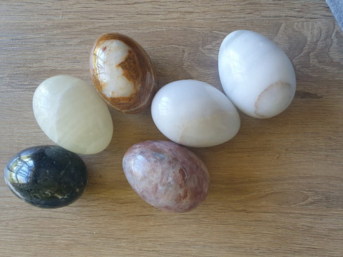 6er set eier aus poliertem - set,
