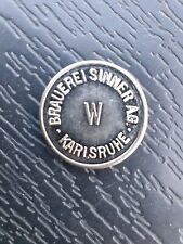 alte Biermarke Brauerei Sinner A.G. Karlsruhe Buchstabe W Nickel