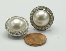 Weißgold Ohrringe Ohrclips Mabe Perle Diamant Brillant 1.26 Carat 585 Gold