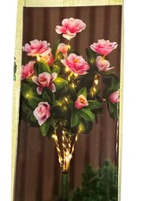 LED Solar Deko Rosen 70cm  35 warmweiße LEDs IP44 mit Ein-/Ausschalter