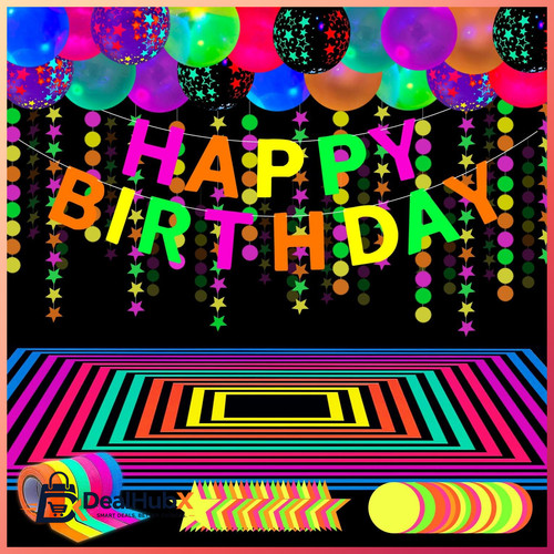 Neon partyzubehör set - partyzubehör, 52