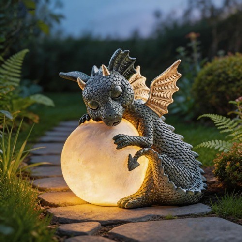 Drachenfigur mit rundlicht - mit,