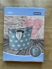 Wenko Wäschesammler Stars 53 Liter Wäschetonne Wäschekorb Blau Weiß Sterne