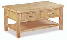 Helle Eiche Aufbewahrung Couchtisch mit Schublade/Regal moderne Massivholzmöbel 
