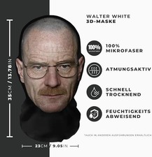 Realistische Walter White  3D-Druck Vollgesichtsmaske – Atmungsaktiv, leicht