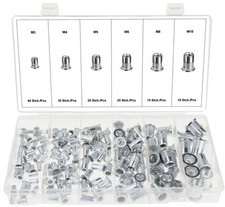 Nietmuttern-Sortiment Satz / Aluminium Gewinde Einsätze M3-M10 150-tlg.