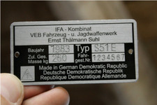 Typenschild für Simson S51 E