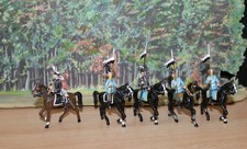 antike Zinnfiguren - Ulanen und Husaren zu Pferd, Heyde?Mignot?, Fabrikbemalung