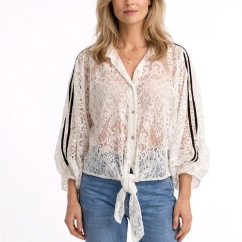 Italy bluse oversize spitzen - italy,