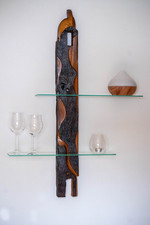 Wandregal aus naturholz - aus,