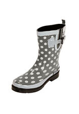 MADSea Damen Gummistiefel Ocean grau Punkte Regenstiefel Citystiefel halbhoch