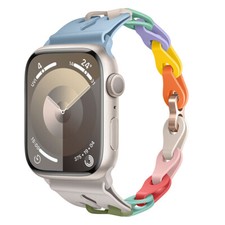 Silikon Link Strap für Apple Watch Series 10 9 8 7 6 Ultra2 49mm 46 45mm Armband