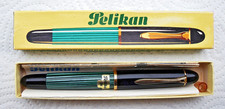 Pelikan 140 Grün-Gestreift mit OVP | 14C-585 Goldfeder "OM" | Topzustand | ~1960