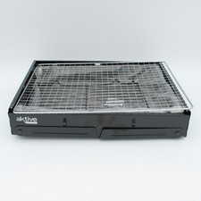 AKTIVE 63031, Tragbarer Stahl-Holzkohlegrill Schwarz und rechteckig, faltbar, Ma