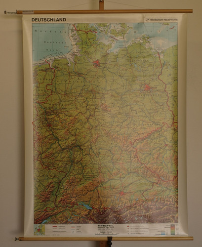 Schul wandkarte brd - brd, ddr