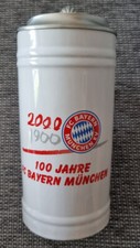 FC BAYERN MÜNCHEN Sammler KRUG 100 JAHRE 1900-2000 Porzellan, Zinndeckel besch.