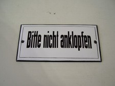 Antikes Emaile Schild " Bitte