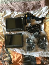 2X10,5" Auto 2 Bildschirm Tragbarer DVD Player 1080P Monitor USB AKKU Kopfhörer