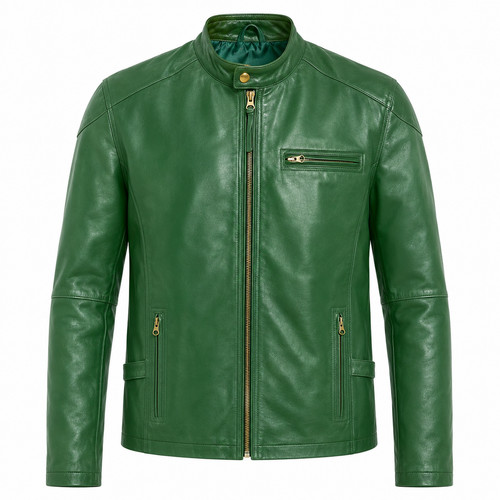 Herren grün lederjacke 100 - herren,