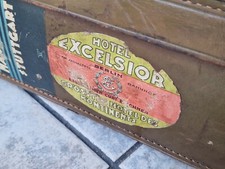 alter Lederkoffer Oldtimer vintage Koffer antik Aufkleber Hotel Excelsior Berlin