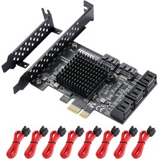 PCIe SATA Karte 8 Ports, SATA 3.0 Controller Erweiterungskarte 6Gbps - Bootfä...