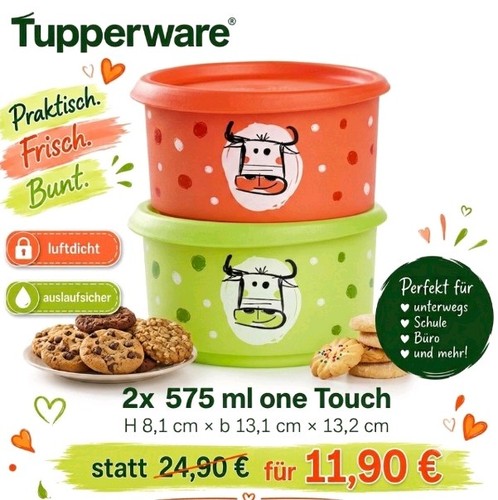 Tupperware one touch - one, 2x