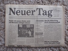 5.12.1989 neuer Tag Original DDR Tageszeitung Schwedt Stasi Hochantenne