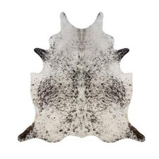 Luxus echter Rindsfellteppich schwarz & weiß gesprenkelt 100 % natürlich UK