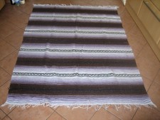 Teppich, USA Arizona, gestreift braun, flieder, weiß, 141 cm breit, 182 cm lang