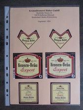 Bieretiketten, BW, Heilbronn-Biberach, Kronenbrauerei Halter GmbH