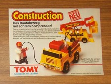 Seltene Werbung TOMY Construction - Das Baustellenfahrzeug mit Kompressor 1982