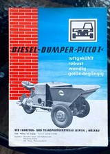 Toprarität Diesel Dumper Picco I VEB DDR 1970 Kippmulde KFZ Prospekt TOP