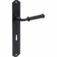 Drückergarnitur Schmiedeeisen Langschild-Garnitur Antik Vintage schwarz DIN Ö