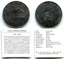 50 Rupees Indien 1978 Silber